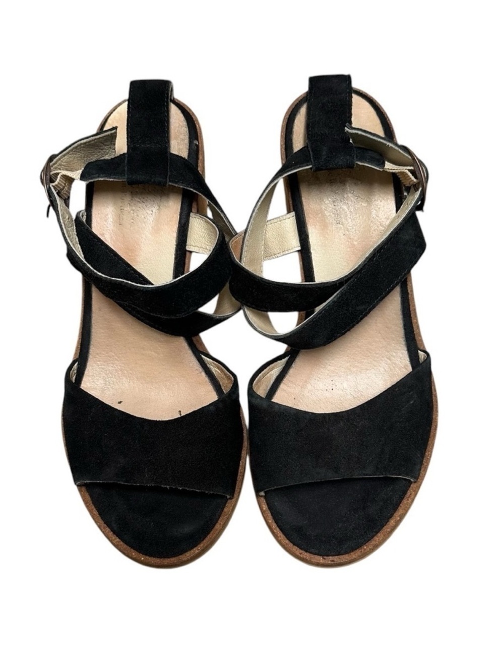 REBELS Leather Heeled Strap Sandal Black 36 US 6